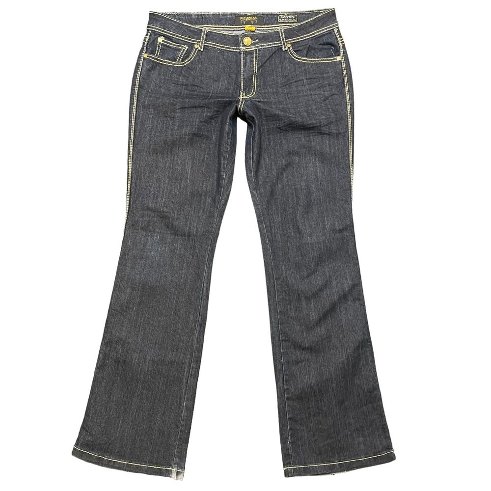 Rocawear Carmen Slim Boot Leg Jeans Women's Blue Size 13 High Rise Denim Flare